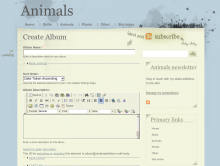 Thumbnail of the Create Album page.