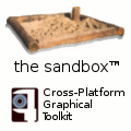 Sandbox with a woodlog frame