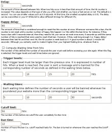 Section of the setup screen. Click to enlarge.