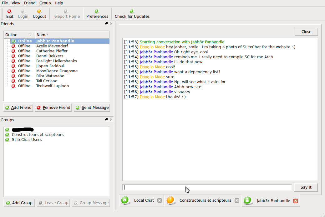 Screenshot of SLiteChat SLiteChat screenshot