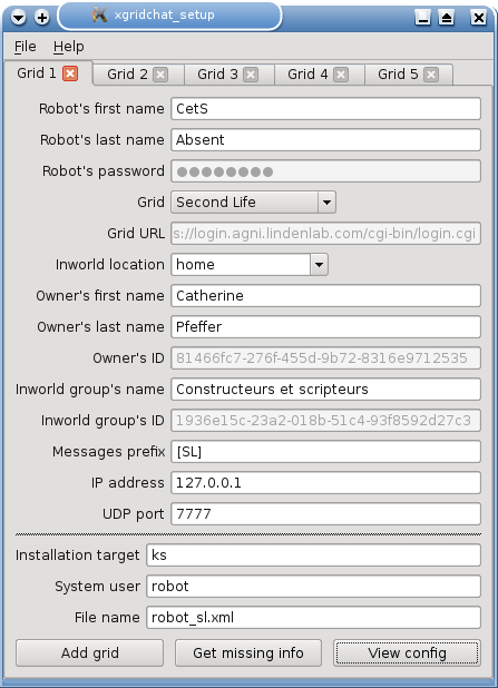 [The graphical user interface for configuring XGridChat]