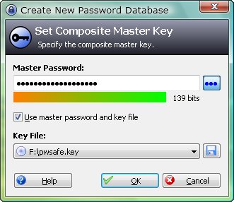 KeePass login screen. To access your encrypted passwords.